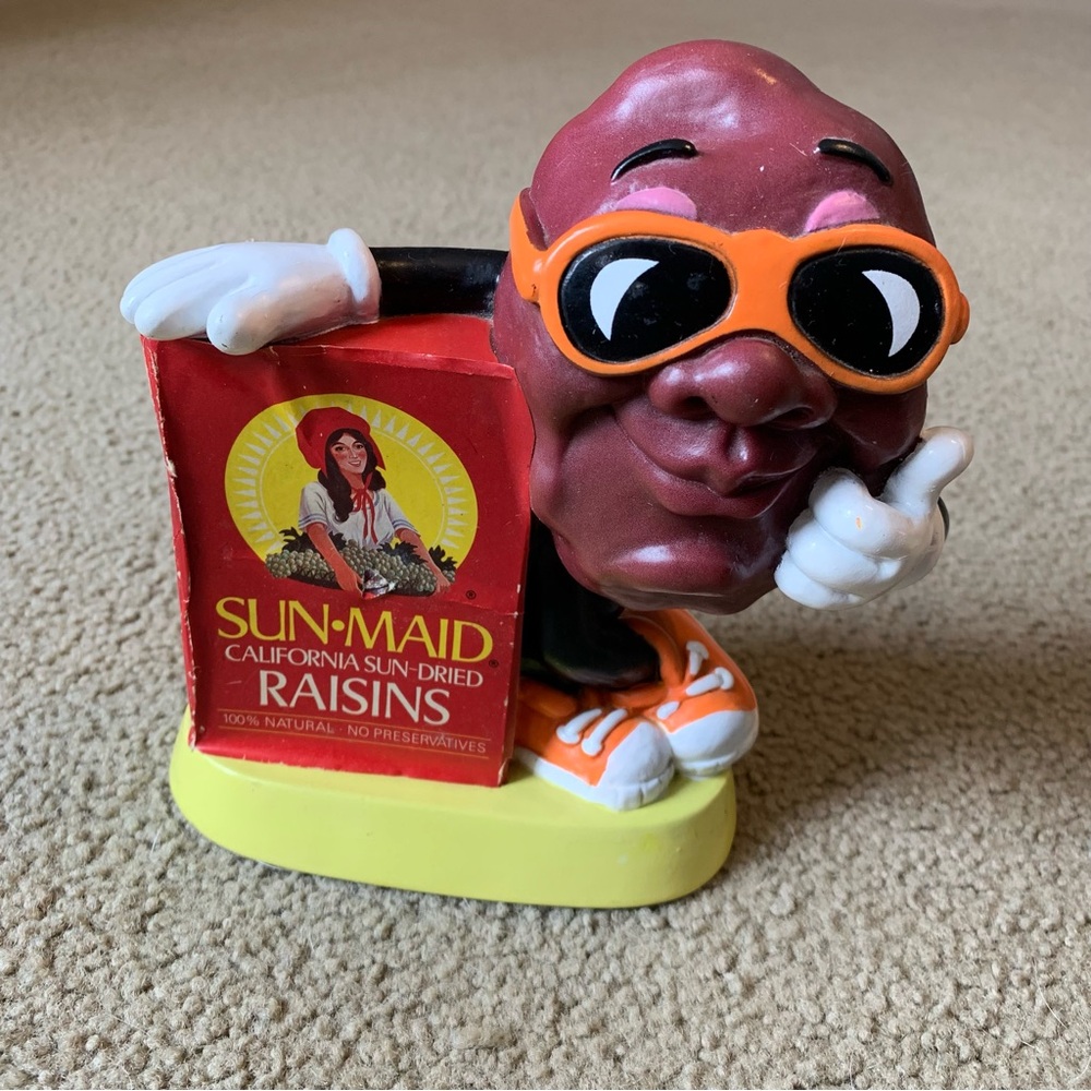 Vintage 80s California Raisins Sun Maid Collectible Piggy Coin Bank Retro 1987
